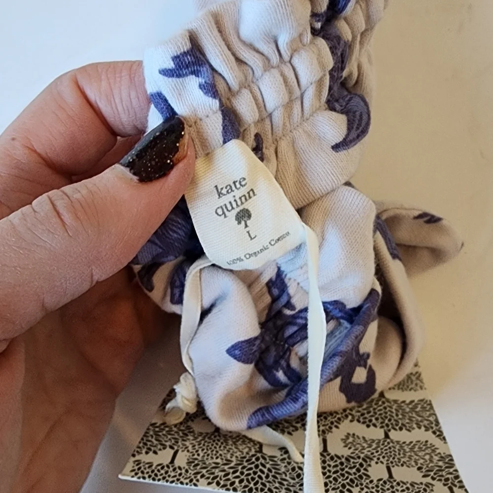 Kate Quinn Organic Cotton “Purple Dinosaur” Elastic Headband L NWT